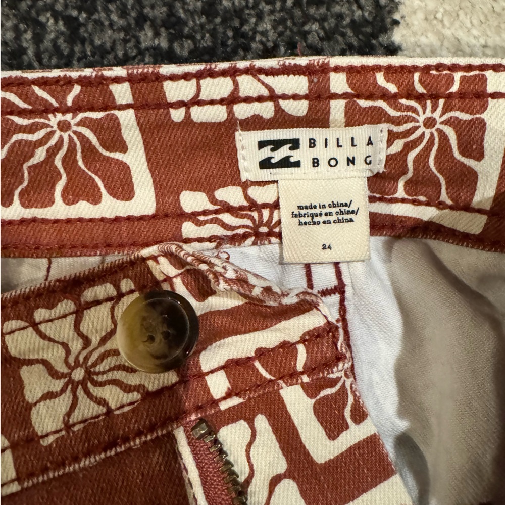 Billabong brown and cream wide leg jeans - Picture 2 of 3
